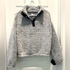 SO fuzzy quarter snap pullover